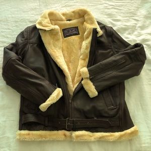 REAL LEATHER bomber in pristine condition